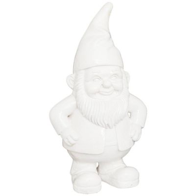Statue nain de jardin déco extérieur Anao H.42cm résine assorti- Blanc- Atmosphera