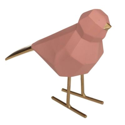 Statue origami "Oiseau" - résine - H16 cm - Bleu- Atmosphera