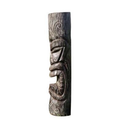 Statue Tiki Mauri cendré Penez Herman 46514 sculptée à la main en cocotier H.50 cm