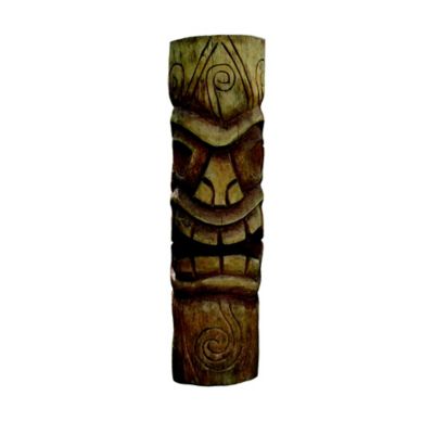 Statue Tiki Mauri Penez Herman 46498 Sculptée à La Main En Cocotier H 100 Cm