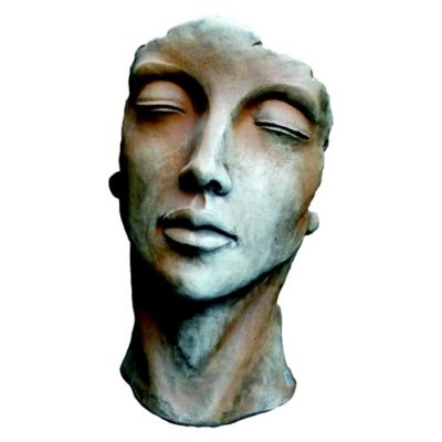 Statue Visage Femme effet rouille H.50 cm