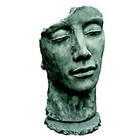 Statue Visage Homme effet pierre H. 115 cm