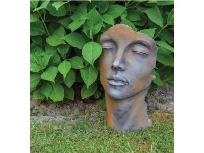 Statue Visage Homme effet rouille H. 53 cm