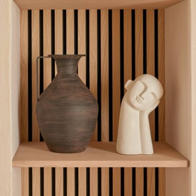 Statue visage Wonj H.24,5cm résine blanc - Atmosphera Créateur d'intérieur