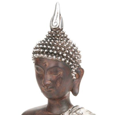 Statuette "Bouddha" assis - résine H28 cm - Multicolore- Atmosphera