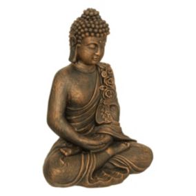 Statuette "Bouddha" en fibre de verre H53cm bronze - Atmosphera