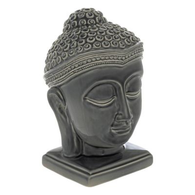 Statuette bouddha "Yola" céramique gris H22,5cm - Atmosphera