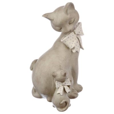 Statuette Chat Atmosphera En Céramique Blanche - Hauteur 26 Cm