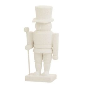 Statuette Déco "Casse Noisette Enneigé" 29cm Blanc