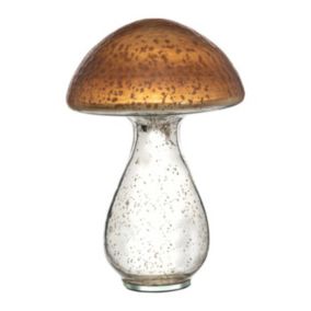 Statuette Déco en Verre "Champignon" 25cm Or