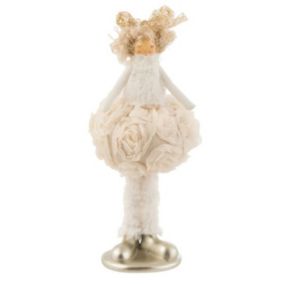 Statuette Déco "Fille Hiver" 29cm Champagne