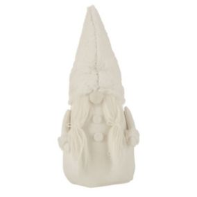 Statuette Déco "Père Noël Bonnet" 44cm Beige