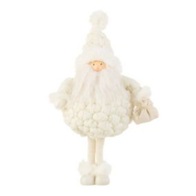 Statuette Déco Père Noël "Pochon" 38cm Blanc