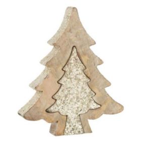 Statuette Déco "Puzzle Arbre de Noël" 30cm Naturel