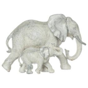 Statuette "Éléphant" - résine - H15 - 5 cm - Gris- Atmosphera