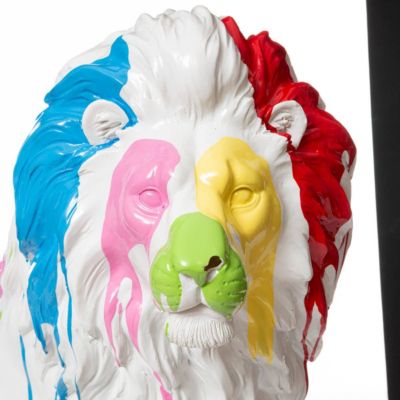 Statuette "Lion" - blanc - 46x60 cm - Atmosphera