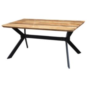 STEA - Table de Repas 180cm Manguier Massif Piètement Etoile