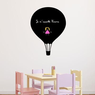 Sticker ardoise tableau noir - stickers muraux adhésif effaçable - BALLON - 145x105cm