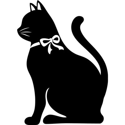 Sticker ardoise tableau noir - stickers muraux adhésif effaçable - CHAT AVEC UN NOEUD - 55x40cm