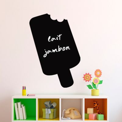 Sticker ardoise tableau noir - stickers muraux adhésif effaçable - GLACE ESQUIMAUX - 40x30cm