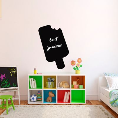 Sticker ardoise tableau noir - stickers muraux adhésif effaçable - GLACE ESQUIMAUX - 40x30cm