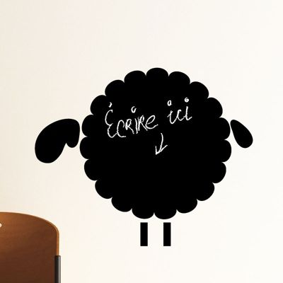 Sticker ardoise tableau noir - stickers muraux adhésif effaçable - MOUTONS 1 - 95x120cm