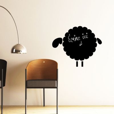 Sticker ardoise tableau noir - stickers muraux adhésif effaçable - MOUTONS 1 - 95x120cm