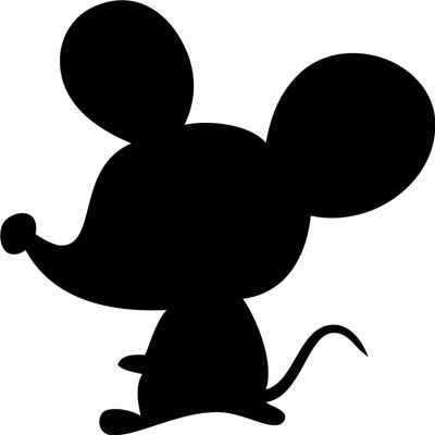 Sticker ardoise tableau noir - stickers muraux adhésif effaçable - SILHOUETTE PETITE SOURIS - 55x55cm
