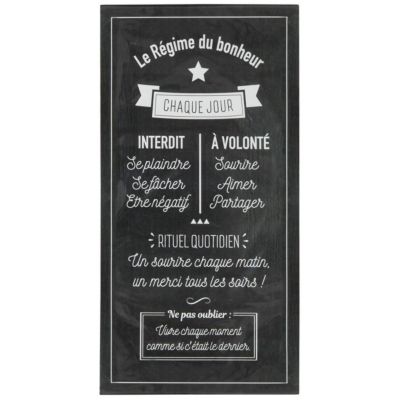 Sticker "Bonheur" - noir et blanc - 32x60 cm - Atmosphera