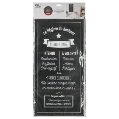Sticker "Bonheur" - noir et blanc - 32x60 cm - Atmosphera