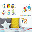 Sticker décoratif Chiffres rigolos L.36 x l.24 cm