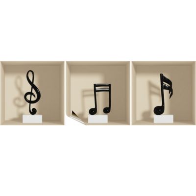 Sticker à effet 3D Notes de musique 30 x 90 cm