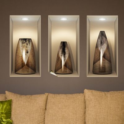 Sticker effet 3D Vases en bois vintage 80 x 120 cm
