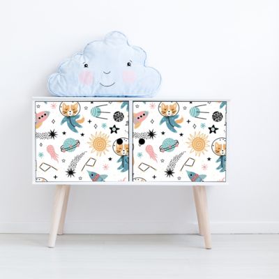 Sticker meuble enfant animaux dans l'espace 40 x 60 cm