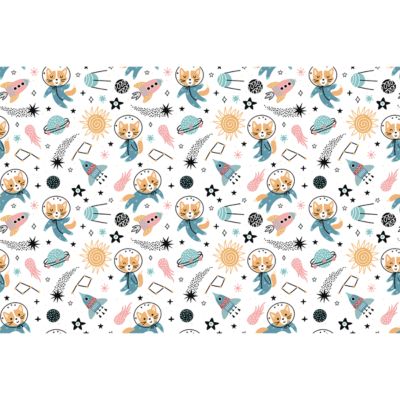 Sticker meuble enfant animaux dans l'espace 40 x 60 cm