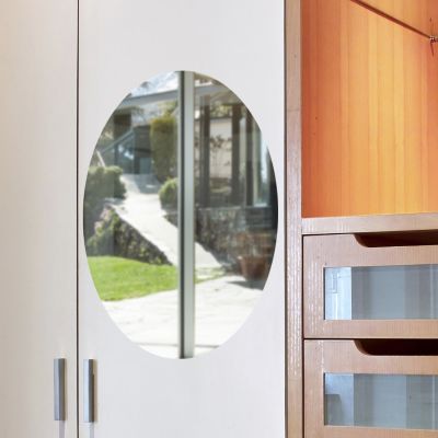 Sticker miroir oval 42x27 cm - Autocollants stickers adhésifs effet miroir