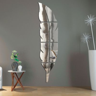 Sticker miroir plume 120 x 30 cm - Autocollants stickers adhésifs effet miroir