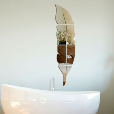 Sticker miroir plume 120 x 30 cm - Autocollants stickers adhésifs effet miroir