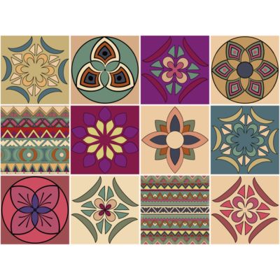 Sticker Mural Carrelage adhésif Cuisine Salle de Bain - 12 STICKERS CARRELAGES AZULEJOS MELILLA - 12stickers15x15cm
