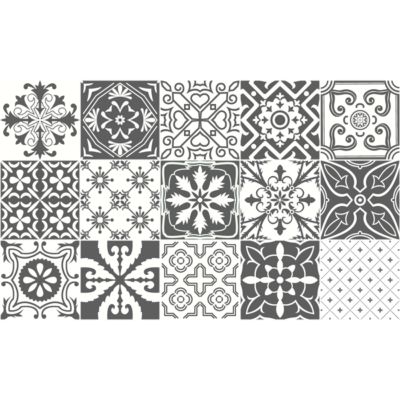 Sticker Mural Carrelage adhésif Cuisine Salle de Bain - 15 STICKERS CARREAUX DE CIMENT NAPOLI - 15stickers20x20cm