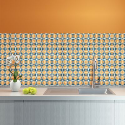 Sticker Mural Carrelage adhésif Cuisine Salle de Bain - 24 STICKERS CARREAUX DE CIMENT AZULEJOS ARTI - 24stickers15x15cm