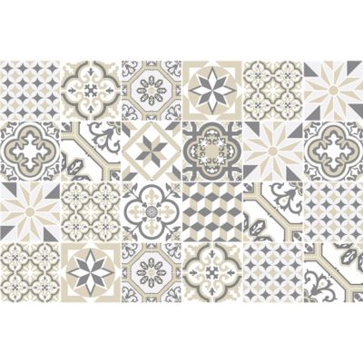 Sticker Mural Carrelage adhésif Cuisine Salle de Bain - 24 STICKERS CARREAUX DE CIMENT AZULEJOS FLORIANTIONA - 24stickers20x20cm