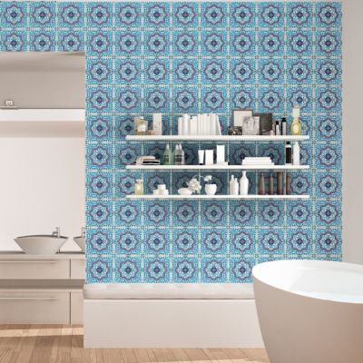 Sticker Mural Carrelage adhésif Cuisine Salle de Bain - 24 STICKERS CARREAUX DE CIMENT AZULEJOS HENRIQUE - 24stickers15x15cm