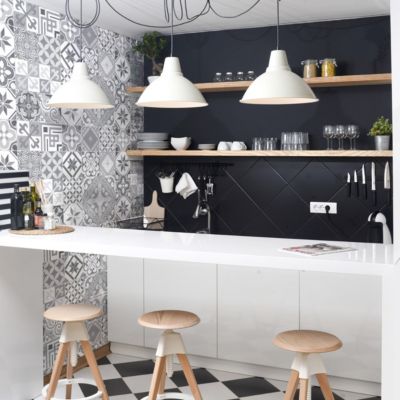 Sticker Mural Carrelage adhésif Cuisine Salle de Bain - 24 STICKERS CARREAUX DE CIMENT AZULEJOS MICALINA - 24stickers10x10cm