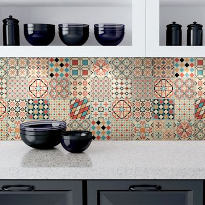 Sticker Mural Carrelage adhésif Cuisine Salle de Bain - 24 STICKERS CARRELAGES AZULEJOS AMINA - 24stickers15x15cm
