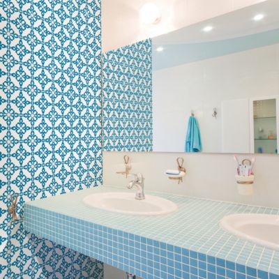 Sticker Mural Carrelage adhésif Cuisine Salle de Bain - 24 STICKERS CARRELAGES AZULEJOS AUGUSTA - 24stickers20x20cm