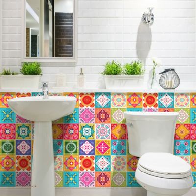 Sticker Mural Carrelage adhésif Cuisine Salle de Bain - 24 STICKERS CARRELAGES AZULEJOS FILILANA - 24stickers15x15cm