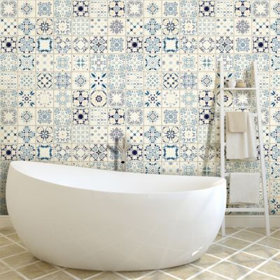 Sticker Mural Carrelage adhésif Cuisine Salle de Bain - 24 STICKERS CARRELAGES AZULEJOS GIROLAMO - 24stickers15x15cm
