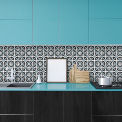 Sticker Mural Carrelage adhésif Cuisine Salle de Bain - 24 STICKERS CARRELAGES AZULEJOS LILY ROSA - 24stickers10x10cm