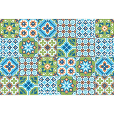 Sticker Mural Carrelage adhésif Cuisine Salle de Bain - 24 STICKERS CARRELAGES AZULEJOS SABRIENA - 24stickers15x15cm